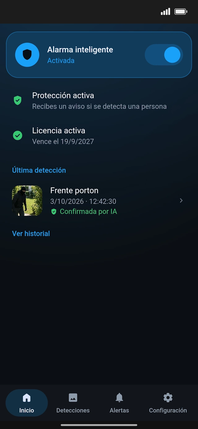 Panel de alarma GuardianHogar